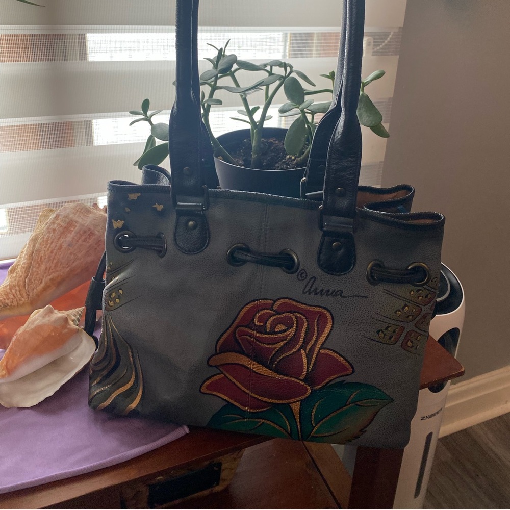 Anna by anushka- leather hand painted satchel